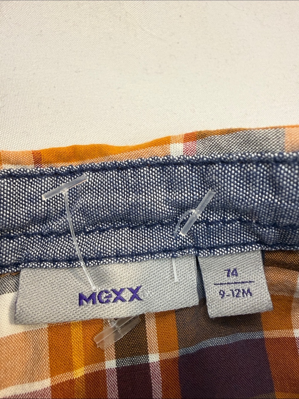 Mexx Boys Plaid Button-Down Shirt in Mustard, Brown & Navy - Picture 2 of 6